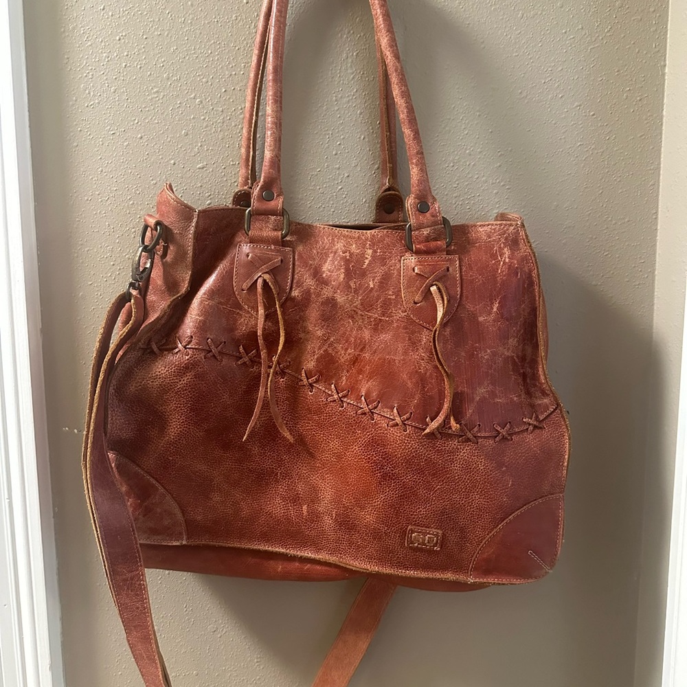 Bed Stu Bruna Stitched Tanned Leather Satchel Bag